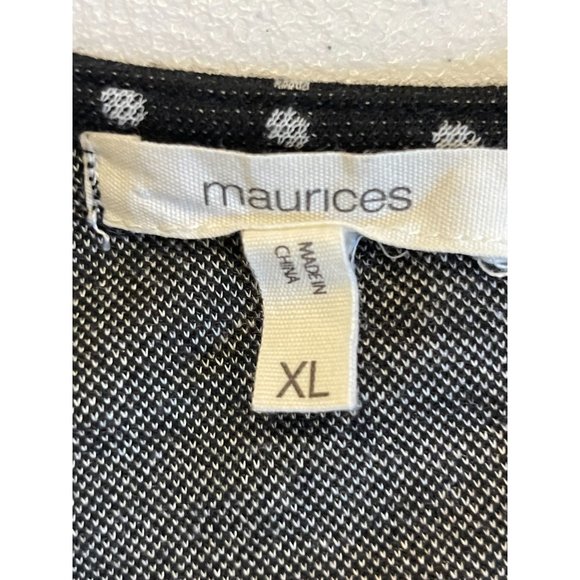 Maurices Womens Sheath Dress Polka Dots Pockets Front Round Neck Black White XL - Picture 7 of 9